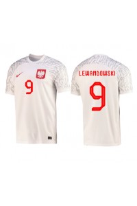 Puola Robert Lewandowski #9 Jalkapallovaatteet Kotipaita MM-kisat 2022 Lyhythihainen